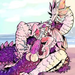 1:1 anthro anthro_on_feral anthro_penetrated ass balls blush bodily_fluids capcom claws digital_media_(artwork) dragon duo elder_dragon erection feral feral_penetrating feral_penetrating_anthro fur genital_fluids genitals goo_creature hair hi_res leviathan_(mh) male male/male male_penetrated male_penetrating male_penetrating_male malzeno membrane_(anatomy) membranous_wings mizutsune monster_hunter mythological_creature mythological_scalie mythology nasty-pink nude open_mouth penetration penile penis scales scalie sex simple_background slime smile tail tongue wings zoophilia