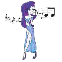 1girls belly blue_eyes breasts dress elegant equestria_girls female female_only high_heels long_legs my_little_pony petite purple_hair rarity_(eg) rarity_(mlp) small_breasts solo stammis white_body