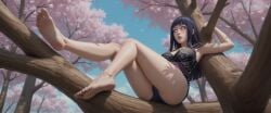 1girls ai_generated barefoot bcilyg female foot_fetish foot_focus hyuuga_hinata naruto naruto_(series)