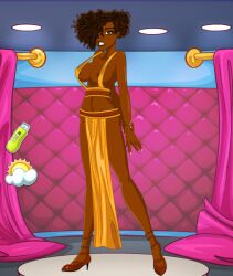 big_ass dark-skinned_female fake_lay fake_taxi fluffy_hair game greece nutaku outfit pantress_(fake_lay) screenshot skimpy