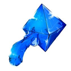 angel_(evangelion) anime big_penis genitals lol male neon_genesis_evangelion octahedron penis ramiel simple_background solo white_background