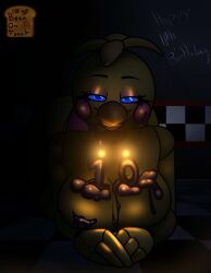 2024 2d 2d_(artwork) 2d_artwork animatronic animatronic_female anthro artist_logo artist_name beanontoast big_breasts female five_nights_at_freddy's five_nights_at_freddy's_2 robot robot_girl robot_joints thick_thighs toy_chica_(fnaf) yellow_body