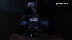 1boy 1girls 3d animated barbara_gordon batgirl batgirl_(arkham_knight) batman:_arkham_knight batman_(series) blender completely_naked completely_naked_male completely_nude completely_nude_male dark-skinned_male dark_skin dc dc_comics erection fellatio female handjob interracial male no_sound oral penis pewposterous pov straight video