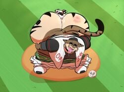 big_ass big_ass_(male) big_butt huge_ass huge_butt bent_over baseball_field baseball baseball_uniform pants_down male male/male male_only 2boys zackdadawg dee_jay_f31in3_(teddogbear) dee_jay anthro furry rimming rimming_ass rimming_butt eating_ass eating_butt