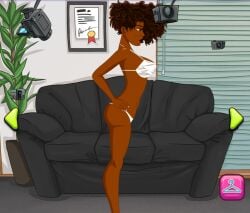 big_ass dark-skinned_female fake_lay fake_taxi fluffy_hair game nutaku pantress_(fake_lay) screenshot stripper