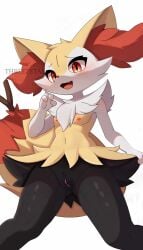 braixen canid canine female generation_6_pokemon hi_res humanoid mammal nintendo pokemon pokemon_(species) solo threezetas