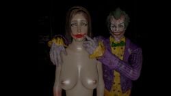 batman:_arkham_city batman_(series) breasts city) dc dc_comics facepaint forced_smile joker joker_(arkham paint smile smiley_face smiling_at_viewer staring_at_viewer talia_al_ghul talia_al_ghul_(arkham_city)