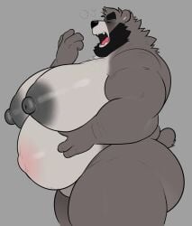 1anthro 1boy 1male anthro ass ass bara bara_tiddies bara_tits bear beard belly big_belly big_nipples big_pecs daddy dilf facial_hair fat_belly furry grey_body grey_fur gruff_(milkblend) humanoid kemono large_pectorals male male_breasts male_only man_boobs manboobs mature_male milkblend moobs muscular muscular_male older_male pecs solo tail thick_ass thick_thighs two_tone_body yawn yawning