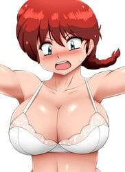 1girls alternate_version_available animated big_breasts blue_eyes bouncing_breasts braid canon_genderswap cleavage curvy female huge_breasts moyashi no_sound ranma-chan ranma_1/2 ranma_saotome red_hair video voluptuous