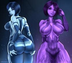 arcsinge ass_focus cortana hip_dips holding_ass hourglass_figure the_weapon_(halo_infinite)