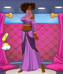 arabian_clothes big_ass dancer dancer_outfit dark-skinned_female fake_lay fake_taxi fluffy_hair game nutaku outfit pantress_(fake_lay) screenshot