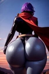 ai_generated animated big_ass big_butt cape clothed fiveai_(artist) raven_(dc) sweaty sweaty_butt tagme teen_titans thick_ass thick_thighs video walking