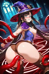 absurd_res ai_generated breasts circle genshin_impact magic magic_circle ministro mona_(genshin_impact) nipples nude pussy summoning tentacle tentacle_rape tentacle_sex