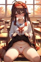 absurd_res ai_generated classroom genshin_impact ministro navel panties panties_showing school_uniform schoolgirl