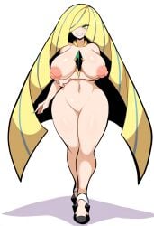 1girls ai_generated big_breasts female game_freak large_breasts lusamine_(pokemon) mature_female milf mullon nintendo nipples novelai nude pokemon pokemon_sm solo solo_female solo_focus