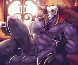 anthro balls bara barazoku big_balls big_penis body_hair boner booneyard chest_hair elias_ainsworth erection gloves horns huge_balls huge_cock male male_only muscles muscular musk penis shirtless sirmonsterfucko sitting skull skull_head solo solo_male the_ancient_magus_bride