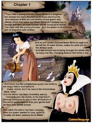 big_breasts breasts cape cartoonvalley.com castle comic crown disney disney_princess disney_villains english_text helg nipples princess queen royalty snow_white_(disney) snow_white_and_the_seven_dwarfs_(1937_film) text the_evil_queen topless