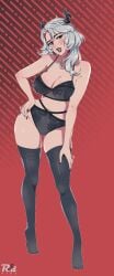 1girls 2d 2d_(artwork) 2d_artwork adult adult_female background bare_arms bare_chest bare_hands bare_hips bare_midriff bare_navel bare_shoulders bare_skin belly belly_button big_boobs big_breasts black-eyed_female black_bra black_eyes black_fingernails black_horn black_horns black_legwear black_lips black_lipstick black_nail_polish black_nails black_panties black_stockings black_thigh_highs black_thighhighs black_toenail_polish black_toenails black_underwear bra breasts busty busty_female busty_girl calves cleavage collarbone commission commission_art curvaceous curvaceous_body curvaceous_female curvaceous_figure curvaceous_hips curvy curvy_body curvy_female curvy_figure curvy_hips digital digital_art digital_drawing digital_drawing_(artwork) digital_media digital_media_(artwork) drawing elbows exposed exposed_arms exposed_chest exposed_hips exposed_midriff exposed_navel exposed_shoulders exposed_skin eye-level_view feet female female_focus female_only fingernails fingers from_front front_view full_body full_body_view glistening_arms glistening_boobs glistening_breasts glistening_hair glistening_legs glistening_lips glistening_shoulders glistening_skin glistening_thighs glossy_breasts glossy_hair grey-haired_female grey_hair groin hair_between_eyes half_naked half_nude hand_on_hip hand_on_leg hand_on_own_hip hand_on_own_leg hand_on_own_thigh hand_on_thigh head_tilt horn horns hourglass_figure inguinal_crease inguinal_ligament knees lace_bra lace_panties lace_underwear laced_bra laced_panties laced_underwear large_boobs large_breasts lean_figure leaning leaning_forward legs legwear lip_gloss lips lipstick long_hair looking_at_viewer mature mature_female mature_woman midriff monotone_background nail_polish nails naked naked_female naked_woman narrow_waist navel nude nude_female nudity oc one_color_background open_mouth open_mouth_smile original original_art original_artwork original_character original_female_character panties parted_lips partially_undressed plain_background portrait posing posing_for_the_viewer posing_naked posing_nude red_background semi_nude shiny_arms shiny_breasts shiny_hair shiny_legs shiny_shoulders shiny_skin shiny_thighs shoulders silver-haired_female silver_hair silver_hair_female slender_body slender_waist slim_female slim_waist smile smiley_face smiling smiling_at_viewer solid_color_background solo standing stockings thick_thighs thigh_gap thigh_highs thighhighs thighs tilted_head toenail_polish toenails toes tongue touching_hip touching_leg touching_thigh underwear upper_teeth voluptuous voluptuous_body voluptuous_female voluptuous_figure voluptuous_woman wide_hips woman