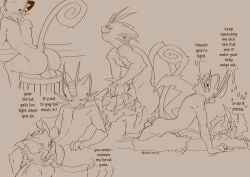 2026 anal anal_penetration anthro anus backsack balls bite biting_lip blush blush_lines butt deep_throat dialogue domestic_cat duo ear_piercing english_text eyebrows eyes_closed face_in_crotch fangs felid feline felis flaccid foreskin from_behind_position fur furniture generation_1_pokemon generation_7_pokemon genital_raphe genitals grabbing_head guide_lines hand_on_another's_head heart_symbol hi_res humanoid_genitalia humanoid_penis leaning_on_object legendary_pokemon looking_at_another looking_at_partner looking_at_viewer looking_back looking_pleasured lying male male/male mammal meowth motion_lines mythical_pokemon nerunaur nintendo noir_(noirzvault) nude nude_male open_mouth oral oral_penetration penetration penile penile_penetration penis perineum piercing pokemon pokemon_(species) profanity prone_bone_position raphe_(anatomy) reclining saggy_balls scrotal_raphe sex signature simple_background sitting slim slim_male snaggle_tooth speech_bubble speed_bump_position stool tail teeth text tongue tongue_out unretracted_foreskin vanille_(noirzvault) whiskers zeraora