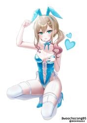 1girls 2d 2d_(artwork) 2d_artwork arm_up background belly belly_button blank_background blonde blonde-haired_female blonde_eyebrows blonde_female blonde_hair blonde_hair_female blue-eyed_female blue_bowtie blue_bunny_ears blue_bunnysuit blue_eyes blue_footwear blue_hairband blue_high_heels blue_leotard blue_shoes blue_topwear blush_face blushing blushing_at_viewer blushing_female bowtie braid braided_hair braids breasts breasts_apart bunny_costume bunny_ears bunnygirl bunnygirl_outfit bunnysuit calves cleavage collar collarbone digital digital_art digital_drawing digital_drawing_(artwork) digital_media digital_media_(artwork) drawing elbows eye-level_view female female_focus female_only fingers flushed flushed_cheeks flushed_face footwear from_front front_view frown frown_eyebrows frowning frowning_at_viewer full_body full_body_view glossy_breasts glossy_hair gradient_hair groin hair_between_eyes hand_on_breast hand_on_chest hand_on_own_breast hand_on_own_chest hand_up hearts high_heels hourglass_figure inframammary_fold inguinal_crease inguinal_ligament kneeling kneeling_female kneeling_on_floor kneeling_on_ground knees lean_figure legs legwear leotard long_hair looking_at_viewer medium_breasts midriff monotone_background multicolored_hair narrow_waist navel one_color_background open_mouth parted_lips plain_background ponytail portrait scowl shiny_breasts shiny_hair shiny_legs shiny_skin shiny_thighs shoes shoulders side_ponytail sidelocks skindentation slender_body slender_waist slim_female slim_waist solid_color_background solo stockings thigh_highs thighhighs thighs tied_hair tongue topwear touching_breast touching_chest white_background white_collar white_legwear white_stockings white_thigh_highs white_thighhighs wide_hips yellow-haired_female yellow_eyebrows yellow_hair