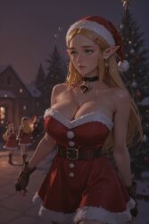 1girls ai_generated christmas elf elf_ears elf_female elf_girl princess_zelda royalty tagme the_legend_of_zelda