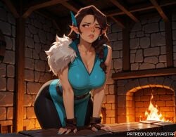 1girls ai_generated big_boobs big_breasts boobs breasts brown_eyes brown_hair critical_role critical_role:_vox_machina dark-skinned_female dark_skin dungeons_and_dragons elf elf_ears female female_focus female_only high_resolution highres huge_boobs huge_breasts kaistar large_boobs large_breasts long_hair looking_away patreon pointy_ears solo solo_female solo_focus the_legend_of_vox_machina uneven_eyes vex'ahlia