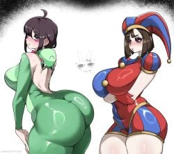 2girls ass big_ass big_breasts female female_only huge_ass huge_breasts omniartstudio pomni_(the_amazing_digital_circus) ribbit_(the_amazing_digital_circus) the_amazing_digital_circus thick_thighs voluptuous