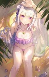 1girls 2d 2d_(artwork) 2d_artwork :o above_view anime anime_character arm_above_head arm_support arm_up armpits bare_armpits bare_belly bare_calves bare_chest bare_hands bare_hips bare_knees bare_legs bare_midriff bare_navel bare_shoulders bare_skin bare_thighs beach beach_background beach_setting belly belly_button big_boobs big_breasts bikini bikini_bottom bikini_only bikini_top bird's-eye_view blue_pupils breasts busty busty_female busty_girl calves cleavage collarbone day daylight daytime digital digital_art digital_drawing digital_drawing_(artwork) digital_media digital_media_(artwork) drawing elf elf_ear elf_ears elf_female elf_girl emilia_(re:zero) exposed_armpits exposed_belly exposed_chest exposed_hips exposed_legs exposed_midriff exposed_navel exposed_shoulders exposed_skin exposed_thighs eyebrows_visible_through_hair fanart feet_out_of_frame female female_focus female_only female_protagonist fingers flower flower_hair_ornament flower_in_hair flower_on_head foot_out_of_frame from_above from_above_view from_front front_view groin hair_ornament hair_ornaments hair_ribbon hair_tie half_elf halterneck hand_above_head hand_up head_tilt high-angle_shot high-angle_view high_angle high_angle_view inguinal_crease inguinal_ligament justjast88 knee_up knees large_boobs large_breasts lean_figure legs long_hair looking_at_viewer looking_up looking_up_at_viewer manga_character midriff narrow_waist navel necklace open_mouth outdoor outdoor_background outdoor_nudity outdoors outside outside_nudity overhead_view parted_lips pointy_ears portrait purple-eyed_female purple_bikini purple_bikini_bottom purple_bikini_top purple_eyes purple_hair_ribbon purple_hair_tie purple_ribbon purple_swimsuit purple_swimwear re:zero_kara_hajimeru_isekai_seikatsu ribbon shoulders silver-haired_female silver_hair silver_hair_female sitting slender_body slender_waist slim_female slim_waist solo string_bikini summer_setting swimsuit swimwear thigh_gap thighs tilted_head tongue top_down_view top_view white-haired_female white_fox_(studio) white_hair