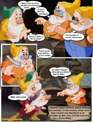 bashful_(snow_white) cartoonvalley.com comic disney doc_(snow_white) dwarf english english_text grumpy_(snow_white) happy_(snow_white) helg male male_only sneezy_(snow_white) snow_white_and_the_seven_dwarfs_(1937_film) speech_bubble text