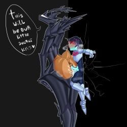 1boy 1girls against_wall anal anal_penetration anal_sex anthro anthro_penetrated anus armor armored_boots armored_female artist_request ass big_ass blue_body cracked_wall cracks cum cum_in_ass cum_inside deer deer_tail deltarune dess_holiday doe duo fur furry furry_female furry_tail hair hair_covering_eyes human human_on_anthro impractical_armor kris_(deltarune) nonbinary_(lore) penis penis_in_ass pussy pussy_juice roaring_knight skimpy_armor tail text text_bubble undertale_(series) wall wall_(structure)