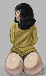 big_ass big_butt black_hair milf no_pants rosemary_walten showing_ass sweater the_walten_files