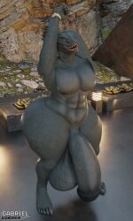 1boy 3d 3d_(artwork) abs anthro ass balls barefoot big_balls big_pecs big_penis black_skin clawed_feet claws epic_games feet fortnite furry gabrielarchgod huge_ass huge_balls huge_penis hyper hyper_balls hyper_penis komodo_dragon lizard muscular_male pecs penis sharp_teeth solo stretching thick_thighs thunder_(fortnite) video_game_character wide_hips