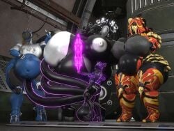 bbw big_ass big_breasts big_penis breasts bubble_butt cleavage huge_ass huge_breasts huge_cock hyper_penis irona_(qzk_forte) mag_(warframe) overweight penis qzk_forte tagme thick_thighs warframe wide_hips