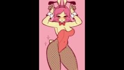 bunny_ears bunny_girl bunnysuit curvy dancing fishnets mochabaebae mocobandit mp4 pink_hair sad_cat_dance short_hair swaying swaying_hips tagme tebu_(mochabaebae) tebu_(mocobandit) video
