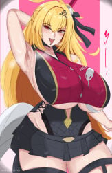 1girls armpit big_breasts cissia_(zenless_zone_zero) huge_breasts pose seductive_smile snake_girl tagme tagme_(artist) thick_thighs zenless_zone_zero