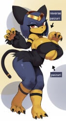 anthro big_breasts cat_ears catgirl cranihum furry implied_paizuri palworld sekhmet_(pal) shortstack tagme