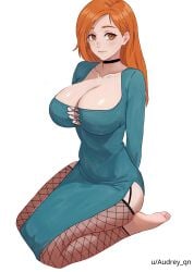 1girls 2d 2d_(artwork) 2d_artwork anime anime_character arm_behind_back background big_boobs big_breasts black_choker blank_background bleach blue_clothes blue_dress blue_outfit blue_topwear breasts brown_legwear brown_stockings brown_thigh_highs brown_thighhighs busty busty_female busty_girl busty_teen busty_teenager calves choker cleavage closed_mouth_smile clothes collarbone curvaceous curvaceous_body curvaceous_female curvaceous_figure curvaceous_hips curvy curvy_body curvy_female curvy_figure curvy_hips digital digital_art digital_drawing digital_drawing_(artwork) digital_media digital_media_(artwork) drawing dress eye-level_view fanart feet female female_focus female_only fishnet_legwear fishnet_stockings fishnet_thigh_highs fishnet_thighhighs full_body full_body_view garter_straps ginger ginger_hair glossy_breasts glossy_hair groin hand_behind_back inoue_orihime knees large_boobs large_breasts lean_figure legs legs_folded legwear light_smile long_hair looking_at_viewer manga_character monotone_background narrow_waist one_color_background orange-eyed_female orange-haired_female orange_eyebrows orange_eyes orange_hair orange_hair_female outfit parted_bangs plain_background portrait reddit_link seiza shiny_breasts shiny_hair shiny_skin shonen_jump shoulders shueisha sitting sitting_on_knees sitting_on_leg slender_body slender_waist slight_smile slim_female slim_waist smile smiley_face smiling smiling_at_viewer soles solid_color_background solo stockings studio_pierrot teen_girl teenage_female teenage_girl teenage_tits teenager thick_thighs thigh_highs thighhighs thighs three-quarter_view three_quarter_view tight_clothes tight_dress tight_outfit tight_topwear toes topwear weekly_shonen_jump white_background wide_hips young_female young_woman