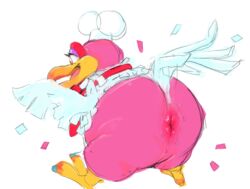 anus ass avian barefoot beak big_anus big_butt bird bobbibum chef chef_hat claws cookatiel feathers female feral hat headgear mario_(series) nintendo open_mouth overweight presenting presenting_hindquarters sharp_claws simple_background smile solo spread_legs spreading super_mario_odyssey thick_thighs toe_claws tongue turkey video_games white_background wings