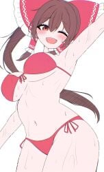 1girls bikini breasts female female_only mikan7f reimu_hakurei tagme touhou