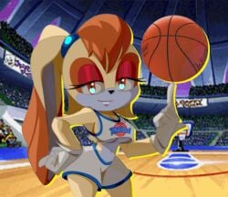 big_breasts female_only lola_bunny_(cosplay) looking_at_viewer looney_tunes posing_for_the_viewer smiling_at_viewer sonic_(series) space_jam vanilla_the_rabbit