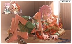 2d 2d_(artwork) 2d_art 2d_artwork 2female 2females 2girls ahoge alcohol alcohol_bottle alcohol_bottles alcohol_carton alcoholic_drink ass ass_focus bangs bare_feet bare_legs bare_shoulders barefoot bent_leg black_nails blunt_bangs blush blushing blushing_female bocchi_the_cock bocchi_the_rock! border braid cat_ears cat_girl cat_tail catgirl chainsmoker_cat chibi chibi_style closed_eyes cute cute_face dress drunk earrings erotic evening fang feet feet_together feet_up fingers_spread from_above green_dress grin hair_spread_out hair_tie half-closed_eyes hand_on_floor heart heart_symbol high_school high_school_girls high_school_student hiroi_kikuri holding holding_face hoodie indoors inset jacket jacket_open kanji kiss kissing knee_up kneeling laughing legs legs_crossed lesbian_sex light-skinned_female light_from_behind light_rays light_skin long_braid long_hair looking_at_partner looking_away lying_on_back lying_on_floor nail_polish off_shoulder open_mouth oversized_clothes pinning purple_eyes purple_hair red_eyes red_hair sabapuf sakai_aruko saliva saliva_on_face saliva_on_tongue saliva_trail sandals sharp_teeth shoes shoes_removed shorts shorts_pull sitting skinny skinny_female small_boobs small_breasts smile sneakers spilled_drink straddling strap_slip striped_sleeves sunbeam sunlight tagme tank_top tongue tongue_kiss tongue_out very_long_hair warm_colors warm_lighting white_border window window_light yani_neko yuri