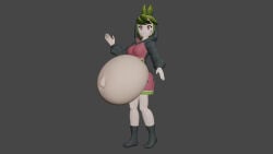 3d 3d_(artwork) cheek_markings enjoying enjoying_pregnancy fetal_movement glitch_productions green_hair green_hair_female hyper_pregnancy kicking_(pregnancy) melony_(smg4) pink_eyes pink_eyes_female pregnancy pregnant pregnant_belly pregnant_female smg4 youtube