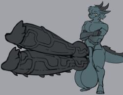 anthro balls big_balls big_penis commanderthings crossed_arms dragon erection genitals hi_res horn huge_balls huge_penis hyper hyper_balls hyper_genitalia hyper_penis knot male mythological_creature mythological_scalie mythology nude penis scalie smug solo spiked_penis spikes spikes_(anatomy) vein veiny_penis
