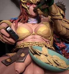 1futa 3d abs alcohol angela_(aldrif_odinsdottir) balls beer bikini_armor breasts cum drinking dripping_precum drunk flaccid foreskin futa_on_male futa_only futanari guy_sipping_beer_stock_image hdregrets intersex large_balls large_breasts large_penis marvel marvel_comics marvel_rivals meme meme_reference muscular muscular_futa penis peter_parker precum precum_drip red_hair solo spider-man taker_pov testicles thor_(series) uncircumcised uncut