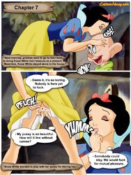 anus cartoonvalley.com comic disney disney_princess dopey_(snow_white) dwarf english_text female fingering fingering_pussy helg kissing legs male princess pussy royalty snow_white_(disney) snow_white_and_the_seven_dwarfs_(1937_film) speech_bubble text