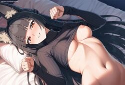 1girls adult_female ai_generated anime_girl black_hair blush blushing_at_viewer blushing_female boobs breasts curvy curvy_body curvy_female curvy_figure cute digital_art excited fanart female female_focus fit fit_female fox fox_ears fox_girl horny hoshimi_miyabi hoyoverse long_hair looking_at_viewer lying_on_bed medium_breasts naked naked_female narumiart neko nipples nipples_visible_through_clothing nude nude_female patreon sexy sexy_body sexy_pose tits white_body white_skin zenless_zone_zero