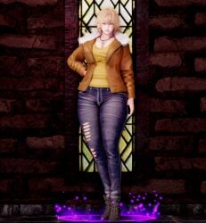 1girls 3d arcrad big_breasts blonde_hair breasts original original_character valeria_rivera