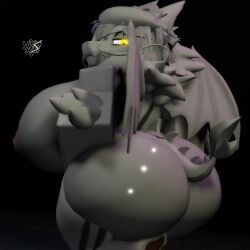 1:1 3d_(artwork) absurd_res akura_kobayashi anthro beret big_breasts big_butt breasts butt clothing digital_media_(artwork) dragon eastern_dragon eyewear female fluffy glasses hat headgear headwear hi_res huge_breasts huge_butt huge_thighs looking_back mythological_creature mythological_scalie mythology roblox robloxian scalie solo standing thick_thighs waffl3_smash wings