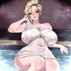 blonde_hair breasts canonical_scene female female_only huge_ass huge_breasts marvel meme omniartstudio spider-man:_brand_new_day spider-man_(series) thick_thighs towel yelena_belova