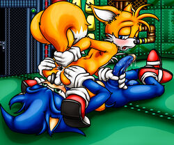 69 anthro anus backsack balls canine duo fox furry happyanthro hedgehog male mammal oral penis sex sonic_(series) sonic_the_hedgehog sonic_the_hedgehog_(series) sonic_the_hedgehog_2 tails throat_swabbing yaoi